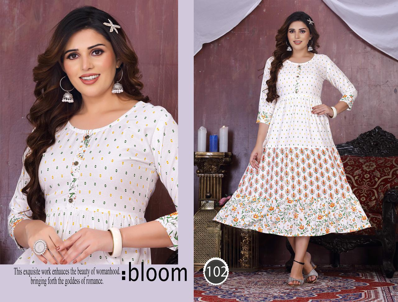 White Moon Designer Rayon Wholesale Anaraklai Kurti Collection 